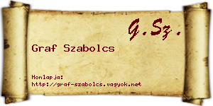 Graf Szabolcs névjegykártya